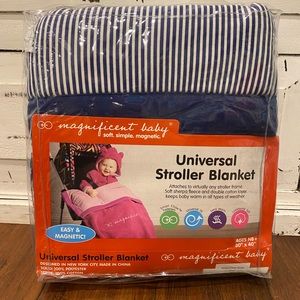 Universal stroller blanket. Easy and magnetic. Navy Blue. New.